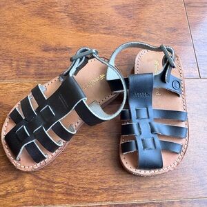 Freshly Picked Baby size 4 Black Leather Sandals